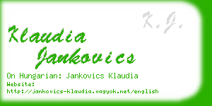 klaudia jankovics business card